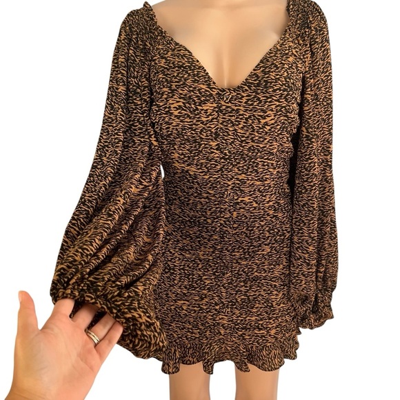 Ted Baker Light Brown Wyatte Ruched Mini Dress - Picture 4 of 12